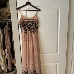 Ruche Floral Maxi Dress